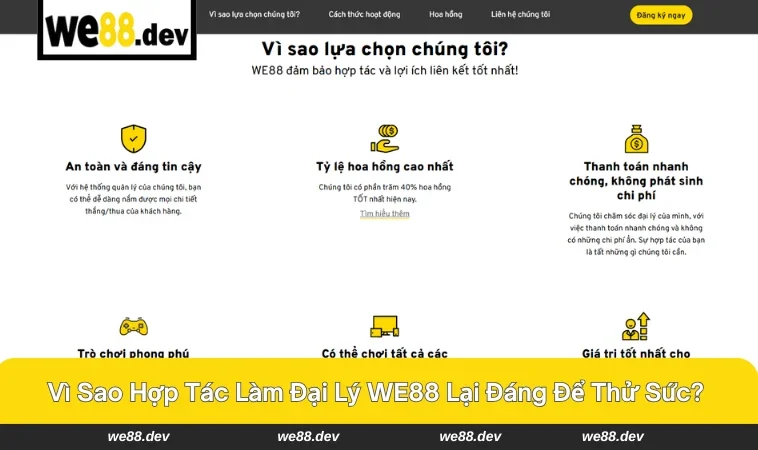 Cơ hội mở rộng thu nhập khi hợp tác với WE88.