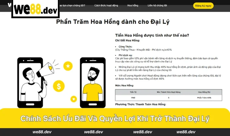 Chính sách hoa hồng minh bạch và quyền lợi hấp dẫn cho đại lý.