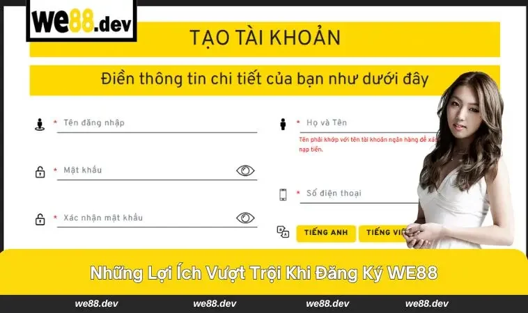 Giao diện đăng ký đơn giản - Thao tác nhanh chóng